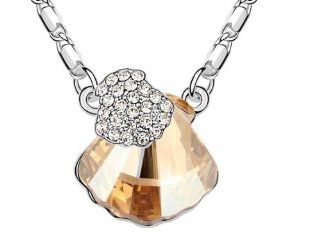 Charm Jewelry Swarovski Element Crystal 18k Gold Plated Golden Shadow Shell Elegant Cluster Gorgeous Necklace Z#2500 Zg507a3f Jewelry