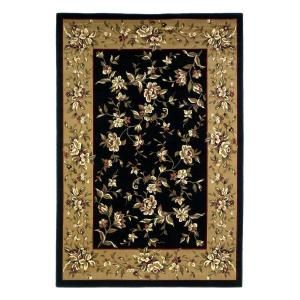 Kas Rugs Traditional Florals Black/Beige 9 ft. 10 in. x 13 ft. 2 in. Area Rug CAM7336910X132