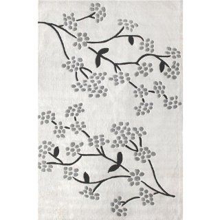 Nuloom Cacr30wt 508 Grey Cine Floral Vine Area Rug  