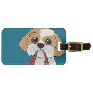 Cute Shih Tzu Puppy Personalizable Art Luggage Tag
