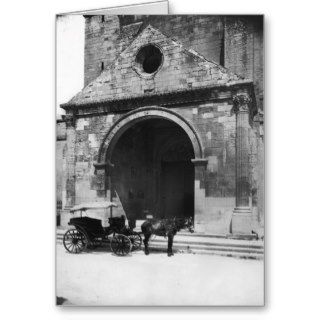 Carriage Waiting before porch of cathedral Card