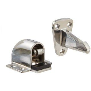 Rockwood 494.26 Brass Wall Mount Automatic Door Holder with Stop, Polished Chrome Plated Finish, 3 3/4" Wall to Door Projection, Includes Fasteners for Use with Solid Wood Doors and Drywall/Plaster Walls: Industrial Hardware: Industrial & Scientif