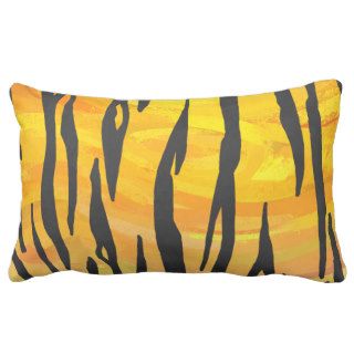 Tiger Black and Orange Print Throw Pillow