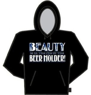 Beauty Beer Holder Hoodie (Black) #496 (Adult Small): Clothing
