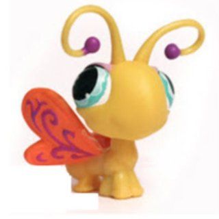 Butterfly # 497 (yellow with orange wings and blue eyes)   Littlest Pet Shop Replacement Figure Loose Retired LPS Collector Toy (Out Of Package/OOP): Everything Else