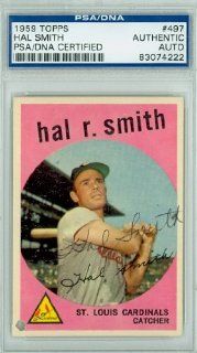 Hal R. Smith AUTO 1959 Topps #497 Cardinals: Sports Collectibles