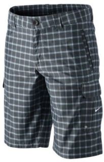 NIKE Boy's Dri FIT Plaid Golf Shorts, Dark Grey/Black/Surf Blue/White, Small : Sports & Outdoors