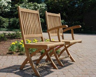 Teak Chair Rockport with Arms : Patio Dining Chairs : Patio, Lawn & Garden