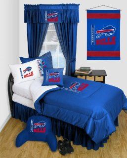 Buffalo Bills   Locker Room   3 Pc TWIN Comforter Set and One Matching Window Valance (Comforter, 1 Sham, 1 Bedskirt, 1 Matching Window Valance) SAVE BIG ON BUNDLING! : Other Products : Everything Else