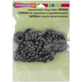 Stampendous Cling Rubber Stamp Grape Label STAMPENDOUS Clear & Cling Stamps