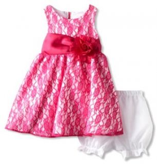Children's Apparel Network Baby girls Infant Lace Overlay Dress and Panty, Pink, 24 Months: Infant And Toddler Special Occasion Dresses: Clothing