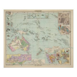 Oceanien   Atlas Map of Oceania Print