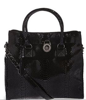 Michael Kors Hamilton Jewel Women's Large Handbag Purse Black: Shoes