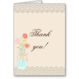 Rustic Posh in Coral Photo Thank You Card