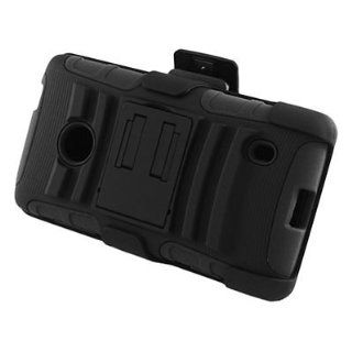 For T Mobile Nokia Lumia 521 Windows Phone 8 Case Black Black Stand Holster 