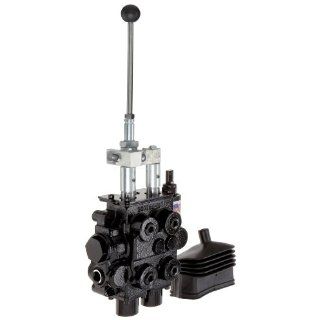 Prince RD522CCAA5A4B6 Directional Control Valve, Monoblock, Cast Iron, 2 Spool, 4 Ways, 3 Positions, Tandem, Spring Center, Joystick Handle, 3000 psi, 25 gpm, In/Out: 3/4" NPT Female, Work 1/2" NPT Female: Hydraulic Directional Control Valves: In