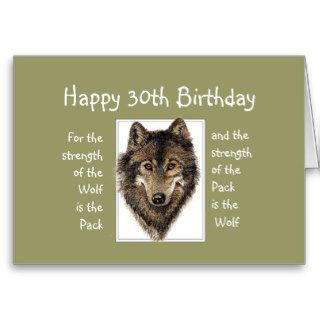Custom 30th  Birthday Wolf Pack Family Quote Card