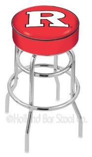 Rutgers Scarlet Knights   30 Inch Cushion Seat with Double Ring Chrome Base Swivel Bar Stool : Sports Fan Barstools : Sports & Outdoors