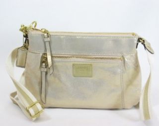 NEW AUTHENTIC COACH POPPY SHIMMER LEATHER SWINGPACK/CROSSBODY BAG (Gold) Shoes