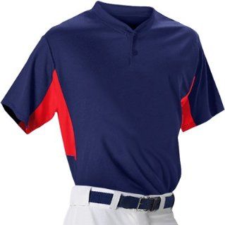 Alleson 506HCY Youth Two Button Custom Baseball Jerseys NA/SC   NAVY/SCARLET YXL : Baseball And Softball Jerseys : Sports & Outdoors