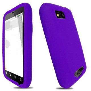 Motorola MB525 Defy Soft Skin Case Solid Purple Skin T Mobile: Cell Phones & Accessories