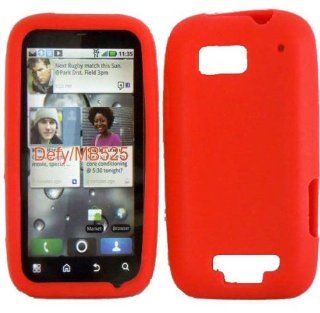 Red Soft Silicone Gel Skin Cover Case for Motorola Defy MB525 Cell Phones & Accessories