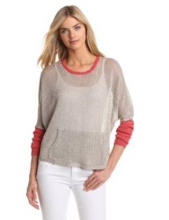 525 America Women's Color Block Crew Sweater, Linen Combo, X Small at  Womens Clothing store