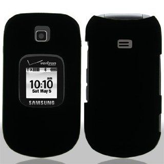 Samsung Gusto 2 II U365 U 365 Black Rubber Feel Snap On Hard Protective Cover Case Cell Phone: Cell Phones & Accessories