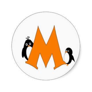 Penguin Monogram Letter M Sticker