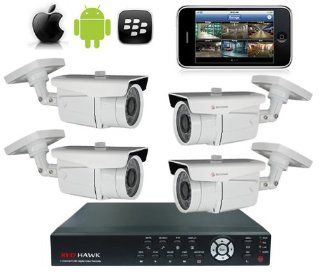 Red Hawk Surveillance System   4 Bullet Cameras & 4 Channel DVR w/Cables and 500GB Hard Drive : Complete Surveillance Systems : Camera & Photo