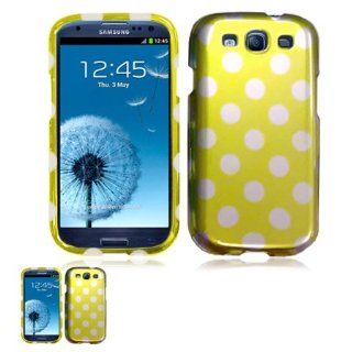 Samsung Galaxy S III I9300 Yellow Polka Dots Design Snap On Case + Free 3D Screen Protector: Cell Phones & Accessories