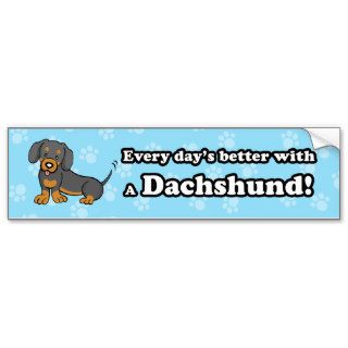 Cute Cartoon Dog Dachshund Bumper Sticker