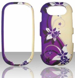 Purple White Vines Pantech Ease P2020 Hard Snap on Rubberized Touch Phone Cover Case Faceplates: Cell Phones & Accessories