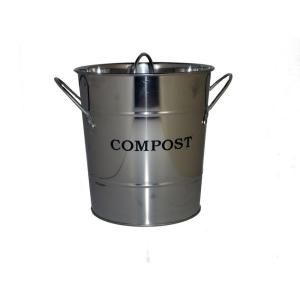 Exaco 2 in 1 Stainless Steel Lid with Rubber Seal Compost Bucket CPBS03