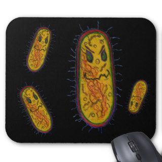 Mean Bacteria Cartoon Character Mouse Pads