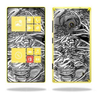 Protective Vinyl Skin Decal Cover for Nokia Lumia 520 Cell Phone T Mobile Sticker Skins Chrome Water: Cell Phones & Accessories
