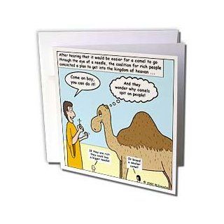 gc_2638_2 Rich Diesslins Funny Cartoon Gospel Cartoons   Parable   Camel Through the Eye of a Needle   Greeting Cards 12 Greeting Cards with envelopes : Blank Greeting Cards : Office Products