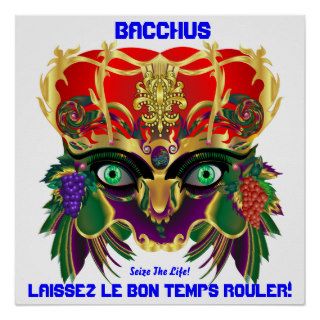 Mardi Gras Mythology Bacchus View Hints Please Posters