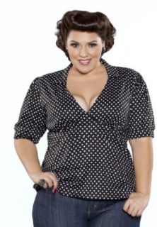 Sealed With A Kiss Designs Plus Size Heidi Structured Top   Size 5X, Polkadot