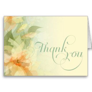 Thank You   Garden Wedding Fancy Script Card