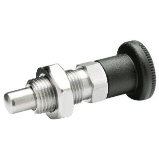 GN 817 NI Series Stainless Steel Non Lock out Type Indexing Plunger with Multiple Pin Lengths with Pull Knob, with Lock Nut, M10 x 1.0mm Thread Size, 18mm Thread Length, 16 Newton Spring Load End: Metalworking Workholding: Industrial & Scientific