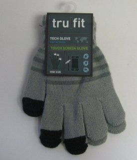 Tru Fit Touch Screen Gloves Gray with Gray Stripes 15 : Gloves Women Tru Fit : Sports & Outdoors