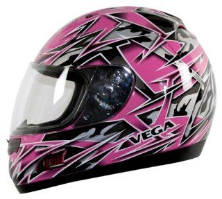 Vega Altura Havoc Graphic Full Face Helmet (Pink Metallic, Small): Automotive