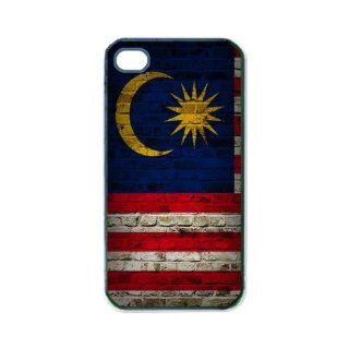 Flag of Malaysia Brick Wall Design iPhone 4s Black Case: Cell Phones & Accessories