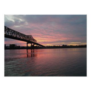 Red Sunrise Bridge Posters