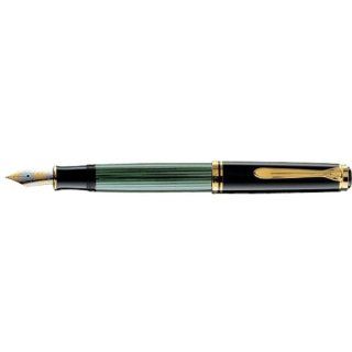 Pelikan Souveran M1000 Black/Green Fountain Pen  Extra Fine : Fine Writing Instruments : Office Products