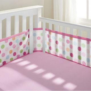 Breathable Mesh Crib Liner by BreathableBaby   Pink Dot