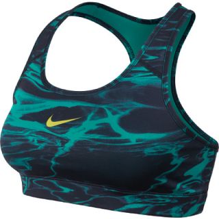 NIKE Womens Pro Printed Sports Bra   Size: Small, Obsidian/green