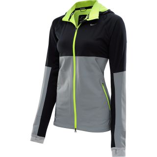 NIKE Womens Shield Flash Full Zip Running Jacket   Size: Xl, Black/reflective
