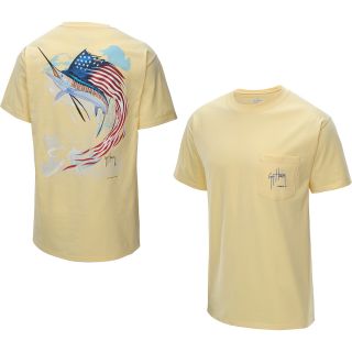 GUY HARVEY Mens Star Spangled Short Sleeve T Shirt   Size: 2xl, Yellow